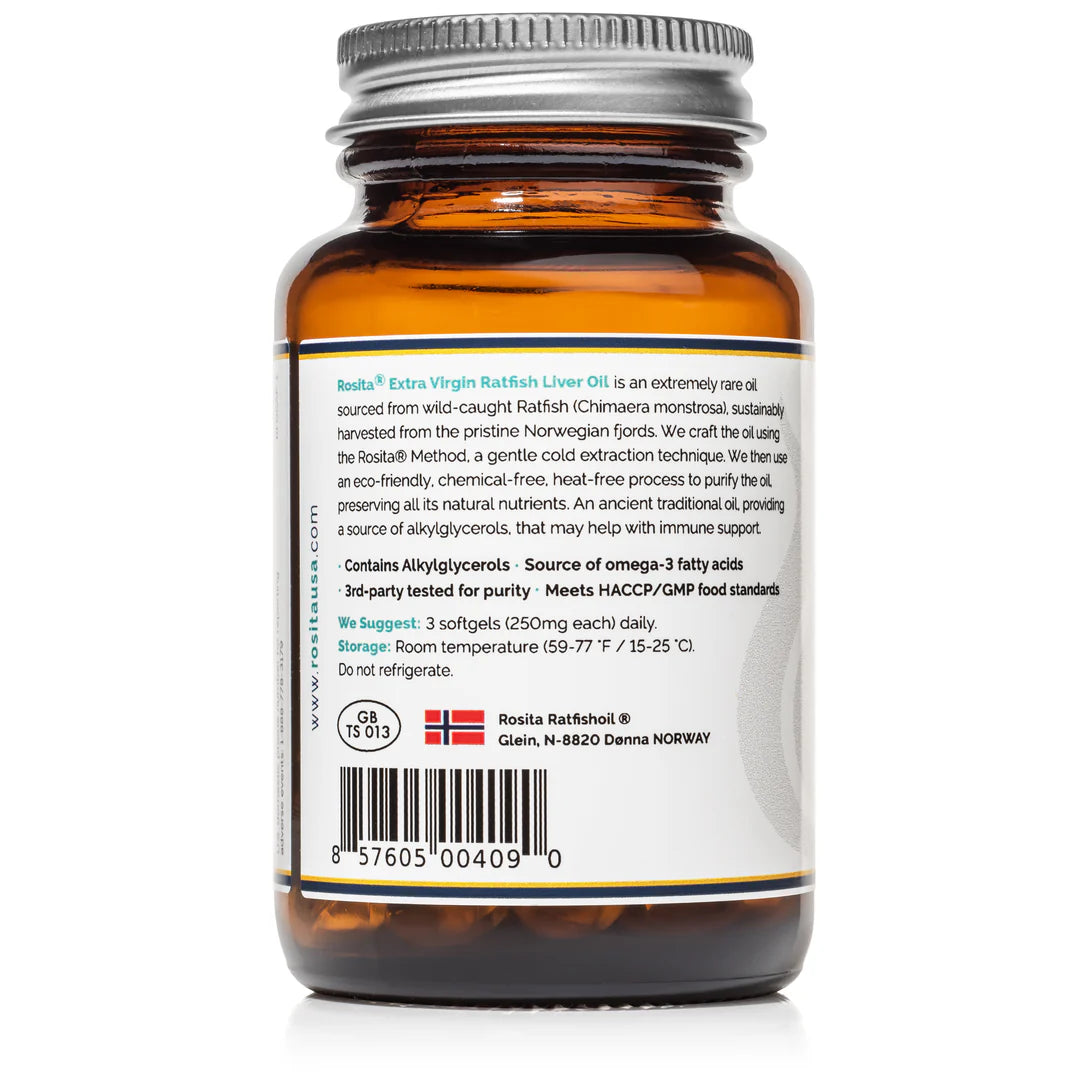 Rosita Extra Virgin Ratfish Liver Oil 90 Softgels