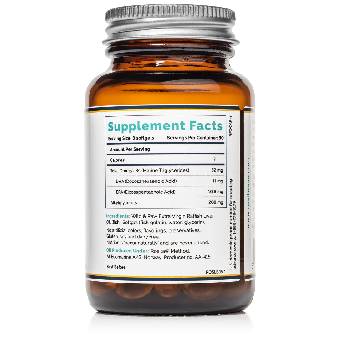 Rosita Extra Virgin Ratfish Liver Oil 90 Softgels