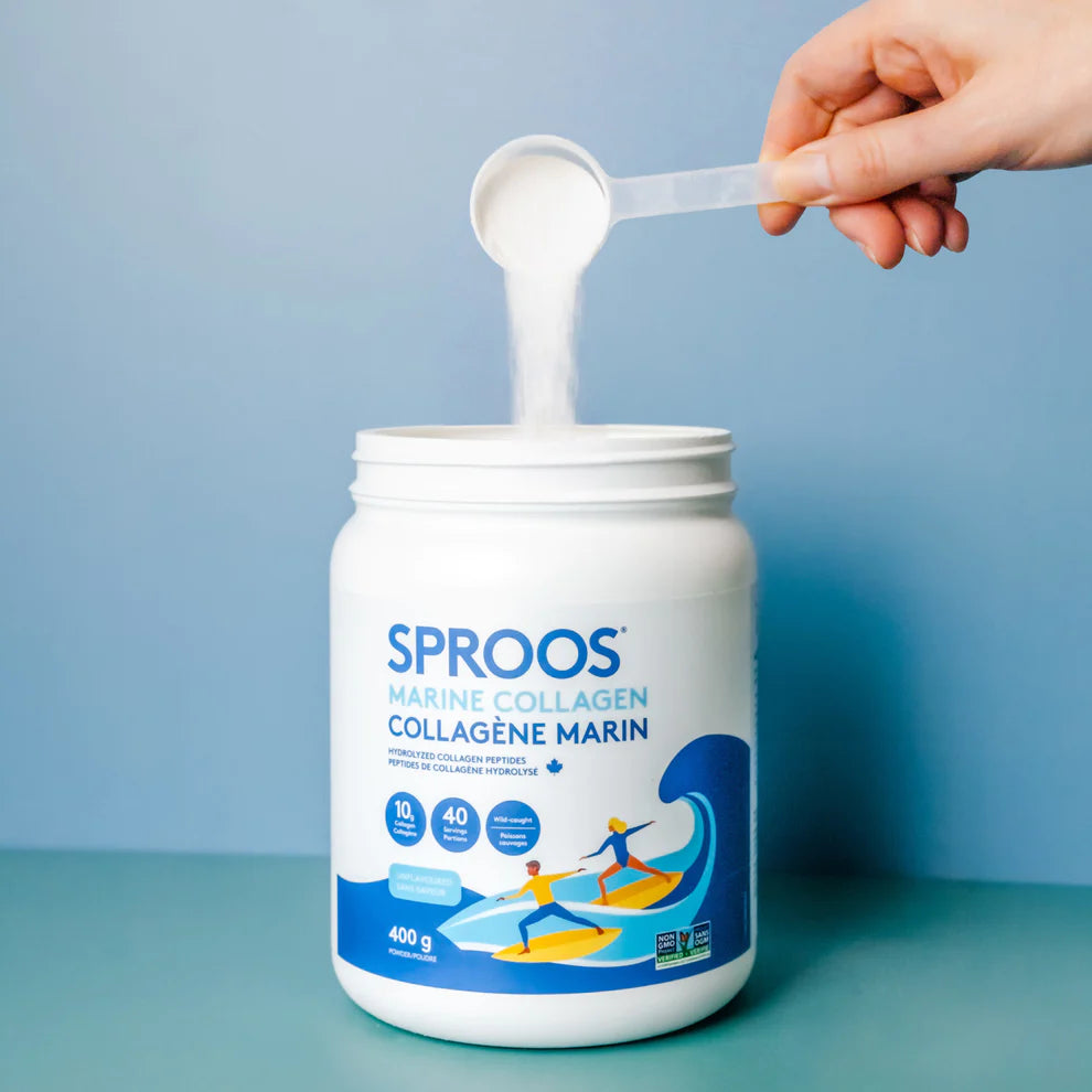 One scoop per day Marine Collagen Powder Sproos Vancouver Pharmacy Shaughnessy