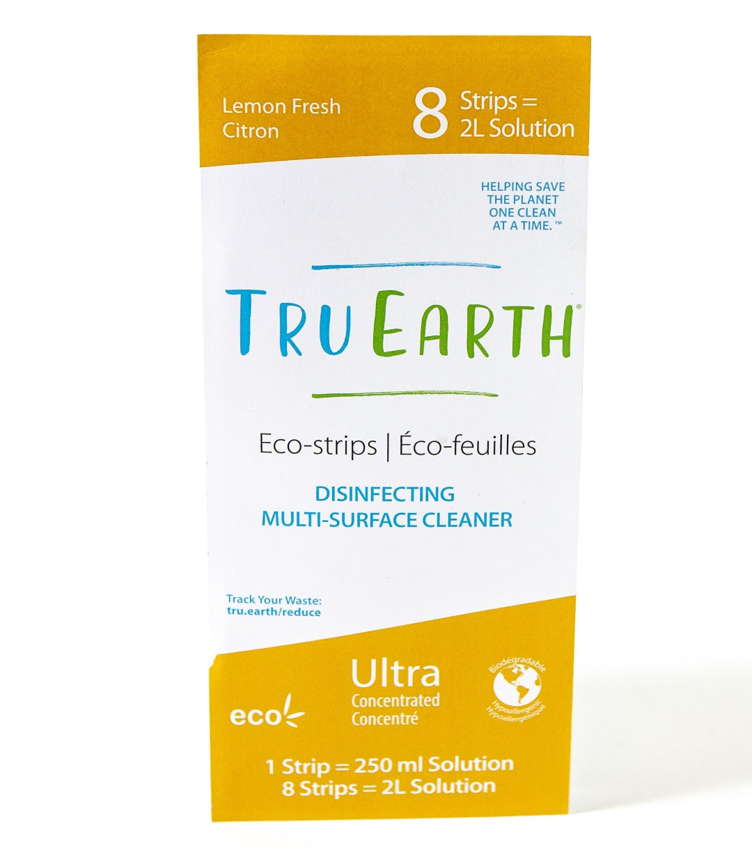 Tru Earth Eco-strips Disinfecting Multi-Surface Cleaner (Lemon Fresh) - 8 Strips